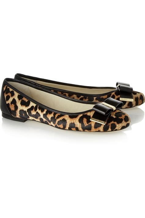 michael kors ballerina kiera leopard-print calf hair|leopard print calf hair ballet.